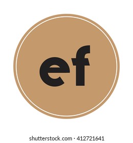 ef brown letters ,abstract background logo, design identity in circle, alphabet letter