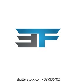 EF company linked letter logo blue