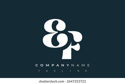 EF Creative Abstract Typografy Logo Design. Elegantes Logo, das mutige Typografie und kreative Formen kombiniert, ideal für Branding- und Identitätslösungen.