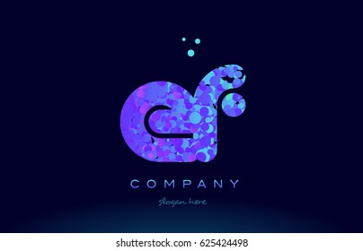 ef e f alphabet pink blue bubble circle dots creative letter company logo vector icon design template