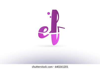 ef e f calligraphy alphabet letter logo 