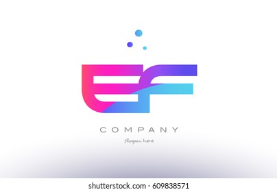 ef e f  creative pink purple blue modern dots creative alphabet gradient company letter logo design vector icon template