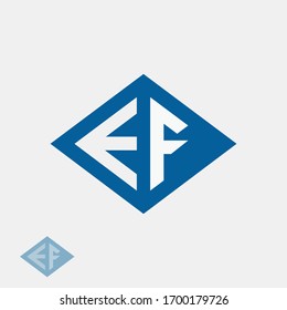 EF or E F letter alphabet logo design in vector format.