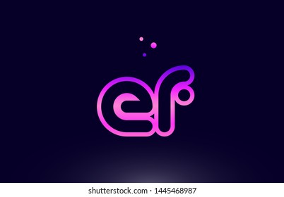 ef e f pink blue alphabet letter combination logo design suitable for a company or business