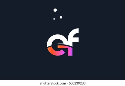 ef e f  pink modern creative purple alphabet white blue gradient company letter logo design vector icon template