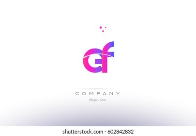 ef e f  pink purple modern creative gradient alphabet company logo design vector icon template