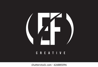 EF E F White Letter Logo Design with White Background Vector Illustration Template.