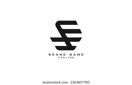 EF, FE, Abstract initial monogram letter alphabet logo design