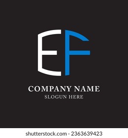 EF FE abstract monogram initial letter logo design template.