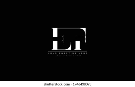 EF FE abstract vector logo monogram template