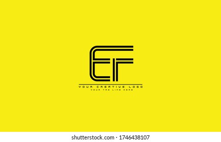 EF FE abstract vector logo monogram template
