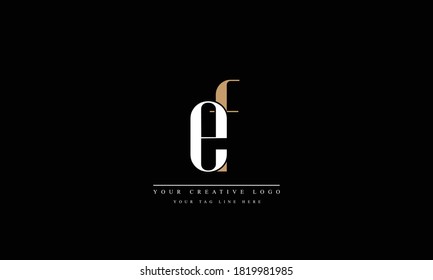 ef fe abstract vector logo monogram template