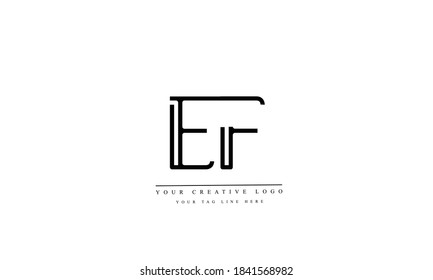 EF FE abstract vector logo monogram template