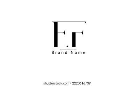 EF FE E F abstract vector logo monogram template