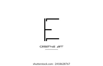 EF, FE, E, F abstract letters logo monogram