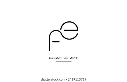 EF, FE, E, F abstract letters logo monogram