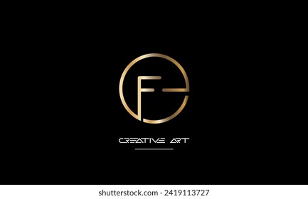 EF, FE, E, F abstract letters logo monogram