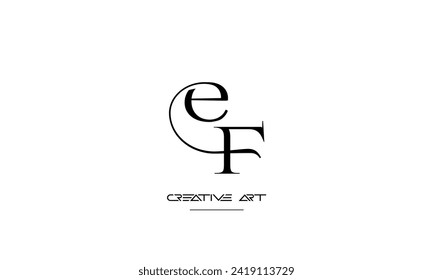 EF, FE, E, F abstract letters logo monogram