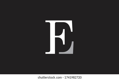 EF or FE Letter Initial Logo Design, Vector Template