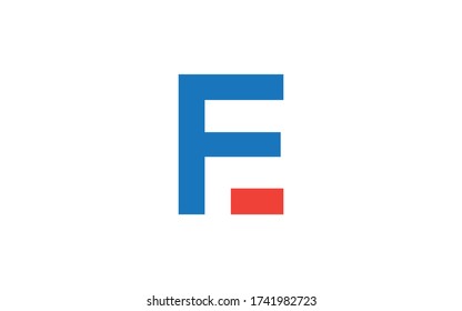 EF or FE Letter Initial Logo Design, Vector Template