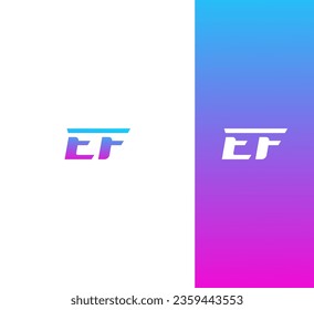 EF, FE letter logo design template elements. Modern abstract digital alphabet letter logo