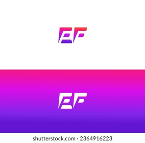EF, FE Buchstaben Logo Design Template Elemente. Modernes Logo für abstrakte digitale Buchstaben