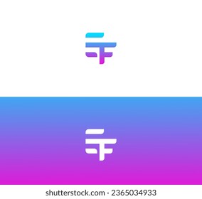 EF, FE letter logo design template elements. Modern abstract digital alphabet letter logo