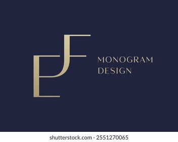 EF or FE letter logo icon design. Classic style luxury initials monogram.