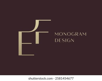 EF or FE letter logo icon design. Classic style luxury initials monogram.