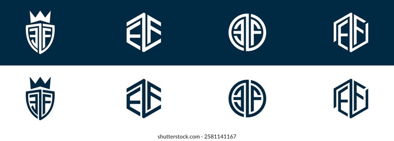 EF FE letter logo set design