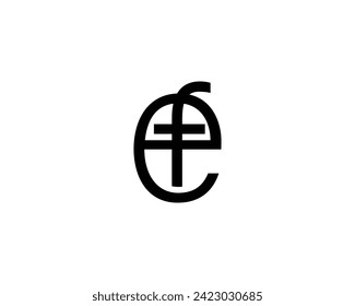EF FE logo design vector template