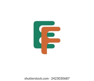 EF FE logo design vector template