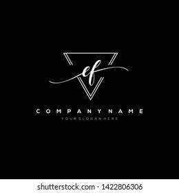 EF handwriting initial logo template vector.