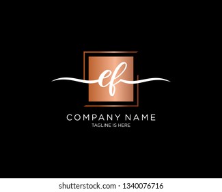 EF handwriting initial  logo vector