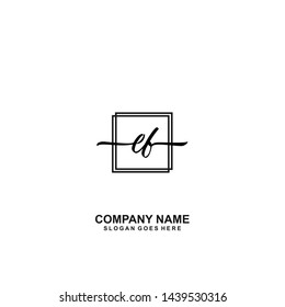 EF handwriting logo template vector