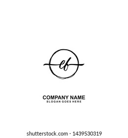 EF handwriting logo template vector