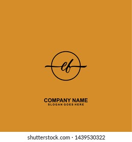 EF handwriting logo template vector