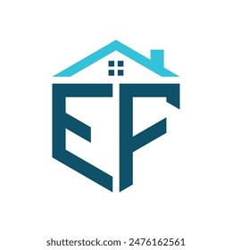 EF House Logo Design Template. Letter EF Logo for Real Estate, Construction or any House Related Business