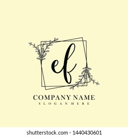 EF Initial beauty floral logo template