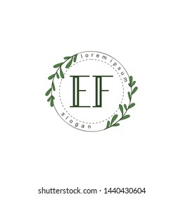 EF Initial beauty floral logo template