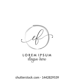 EF Initial beauty monogram logo vector
