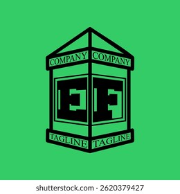 EF Initial Explore this unique collection of alphabet house logos,featuring stylish letter combinations inside a geometric house outline. Perfect for branding, real estate businesses, graphic design