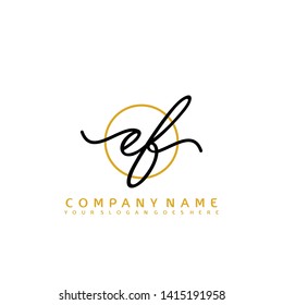 EF Initial handwriting logo concept