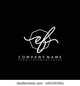 EF Initial handwriting logo concept