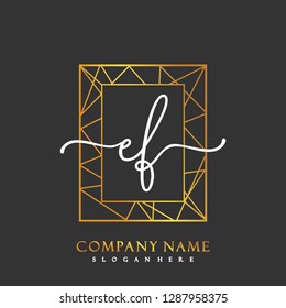 EF Initial Handwriting logo template vector