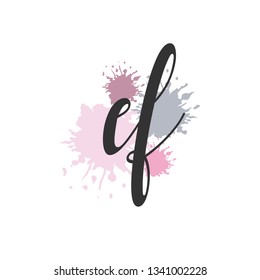 EF  Initial Handwriting logo template vector