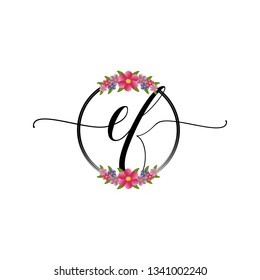 EF  Initial Handwriting logo template vector