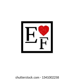 EF  Initial Handwriting logo template vector