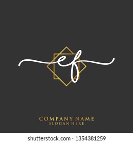 EF Initial handwriting logo template