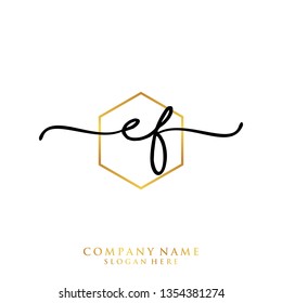 EF Initial handwriting logo template